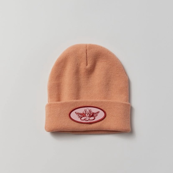 Boys Lie Logo Patch Knit Beanie NWT - Orange - Picture 1 of 5